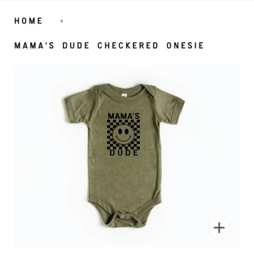 Mama's Dude Checkered Onesie