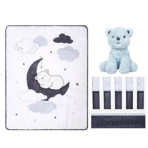 Sammy & Lou Bearly Dreaming Baby Nursery Crib Bedding Set - 4pc