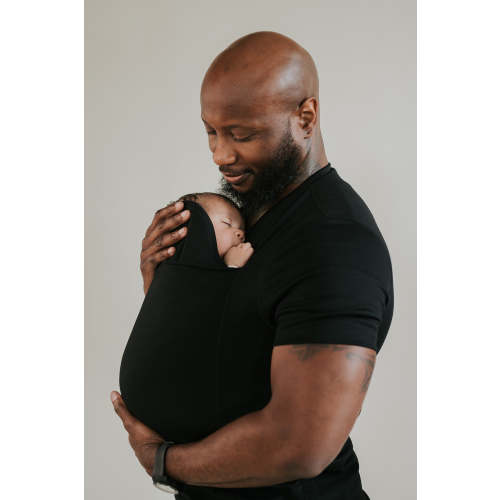 Lalabu Dad Shirt | Original Babywearing T-Shirt with Kangaroo Pouch | Baby Wrap Carrier for Newborns & Infants | Baby Wrap Carrier for Newborns | Essential for new Dads 2XL, black, short sleeve