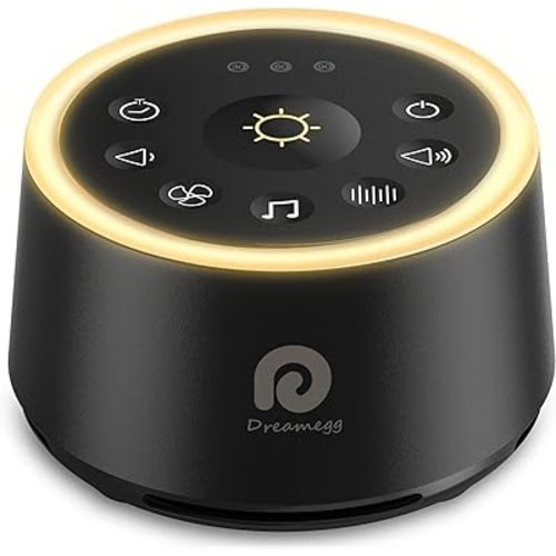 White Noise Machine-Dreamegg Sound Machine for Baby Kid Adult,Sleep Noise Machine,Night Light,24 HIFI Soothing Sound,Volume Control,Memory Function, Sleep Machine for Home Nursery Office-Black