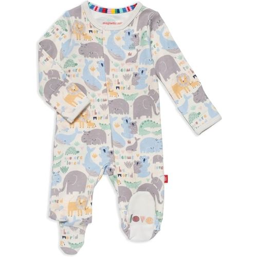 Magnetic Me 100% Organic Cotton Magnetic Baby Footie Pajamas | Super Soft Organic Cotton Fabric | Available in PRE - 24M