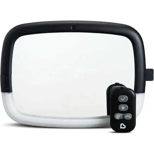 Munchkin Baby Car Mirror for Rear Facing Car Seats, Night Light LED Pivot 360 Baby in-Sight Adjustable Auto Mirror, Black