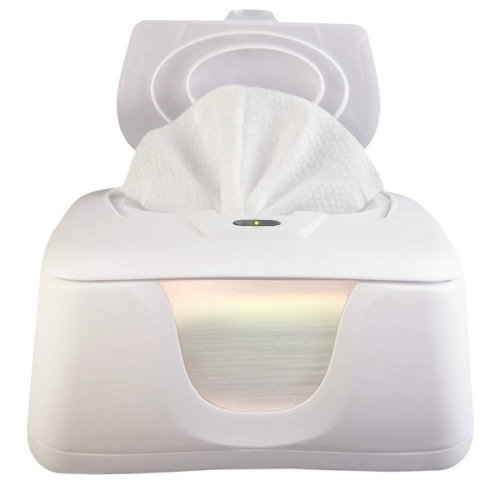 Baby Wet Wipe Warmer and Wet Wipe Dispenser, Advanced Features - 4 Bright Auto Off LED Ample Lights for Nighttime Changes, Dual Heat for Baby's Comfort, Improved Design and Only at Amazon