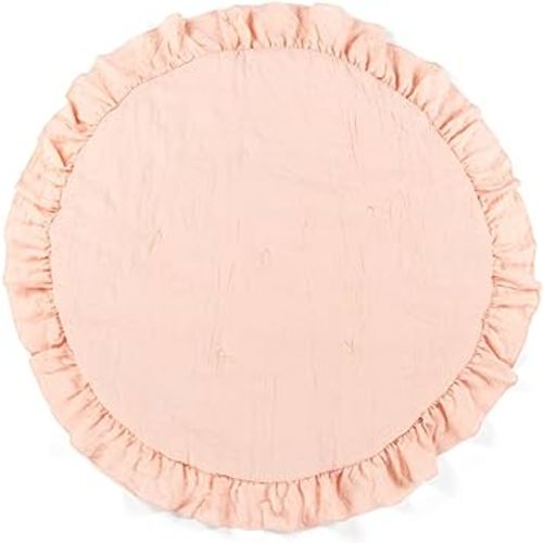 Lush Decor Baby Round Ruffle Play Mat Single 36" Diameter, Blush