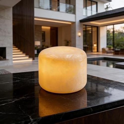 Marble Lamp Night Light Touch Bedside Table Lamp for Bedroom,Type-C Rechargeable Small Desk Bedside Small Lamps,Eye Caring Dimmable LED Ambient lamp (Peach Jade)