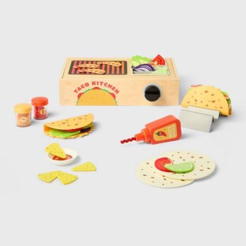 Taco Night Play Set - Gigglescape™: Creative Play Food & Toy Kitchens, 67 Pieces, Ages 3+, Plastic & Wood