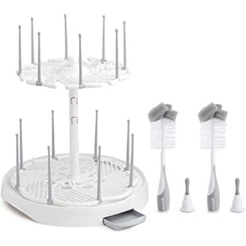 Munchkin® High Capacity Drying Rack and 2pk Sponge™ Bottle Brush