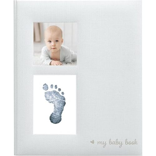 Kate & Milo First Year Baby Memory Book with Ink Pad, Gray
