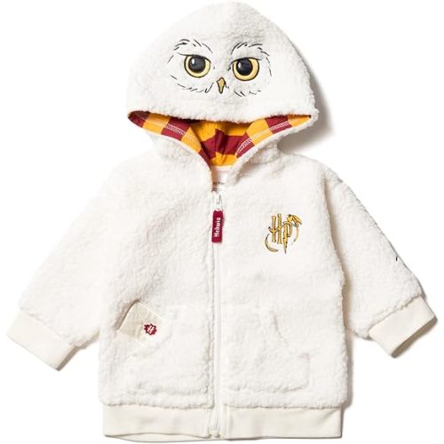 Harry Potter Hedwig Owl Fleece Zip Up Costume Hoodie Newborn to Toddler - White