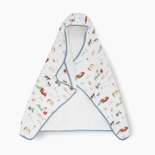 Little Unicorn Cotton Muslin & Terry Toddler Hooded Towel - Farmyard