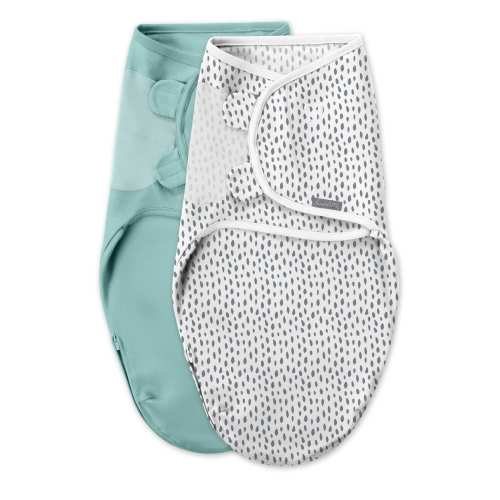 SwaddleMe by Ingenuity Easy Change Swaddle, Size Small/Medium, 0-3 Months, 2-Pack - Snow Leopard