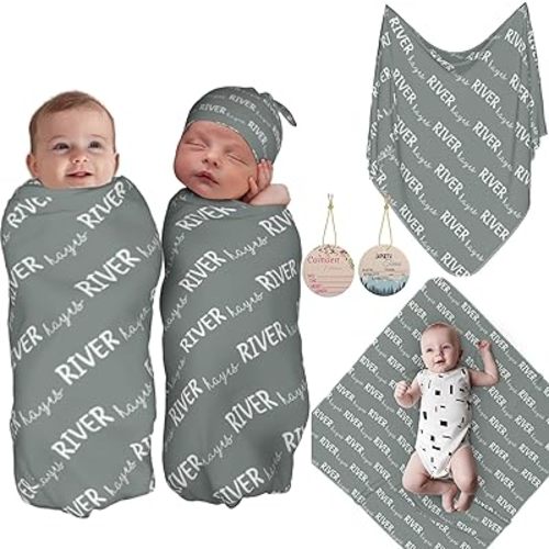Personalized Baby Swaddle with Name, Custom Infant Blanket for Newborn,Custom Newborn Baby Gift