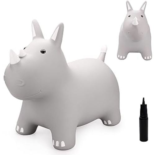 PlayZap Bouncy Animal for Toddler, Bouncy Horse Hopper, Kids Hopping Horse, Inflatable Jumping Ride on Bouncer, Outdoor Indoor Birthday Gift for 18M 24M 3 4 5 6 Year Old Boys Girls Children
