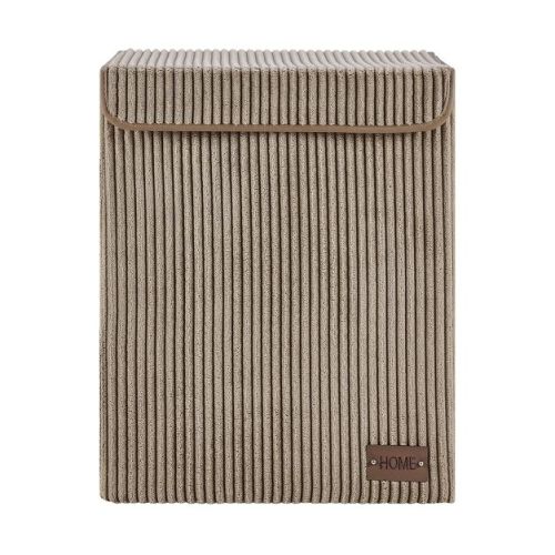 Danya B. Collapsible Folding Corduroy Laundry Hamper Taupe Gray
