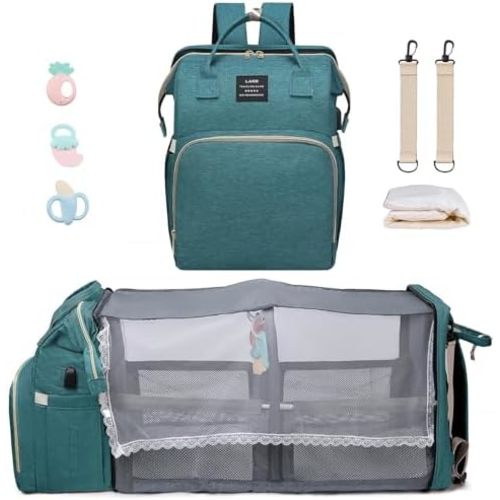 Baby Diaper Bag with Changing Station,Diaper Bag Backpack,Girl Boy Diaper Bag,Large Capacity,900d Excellent Oxford(Upgrade Green)