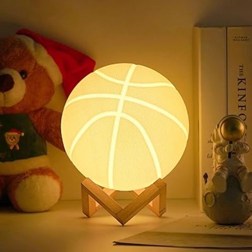 Basketball Night Light, Basketball lamp Light for Kids Room with Remote Control 16 Colors Changing Sport Fan Room Decoration Gifts for Boy Kids (7.1 inches)