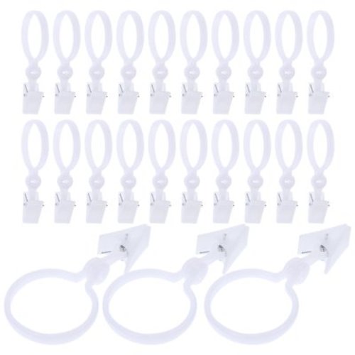 80Pcs Curtain Rings Drapery Rings Curtain Clips with Rings Replacement Curtain Rings with Clips