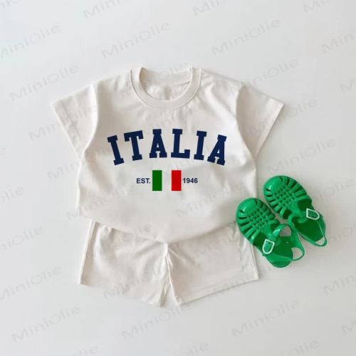 ITALIA EST.1946 Baby Flag White 2-piece Set
