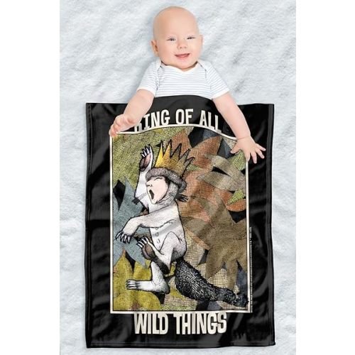 LOGOVISION Where The Wild Things are Lightweight Baby Blanket, 30"X40", King of All Wild Things Unisex for Infants Girls & Boys