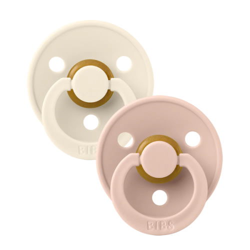 BIBS Colour 2 Pack Pacifiers - Ivory and Blush