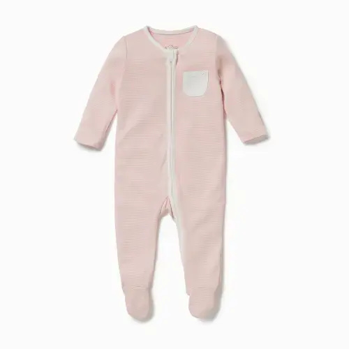 Clever Zip Baby Pajamas Blush Stripe
