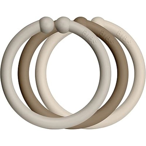 BIBS Loops 12-Pack, BPA Free, Made in Denmark. Polypropylene, Sand/Dark Oak/Vanilla