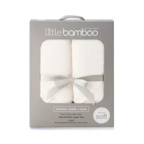 Little Bamboo Hooded Towels 2 Pack Natural | Baby Bunting AU