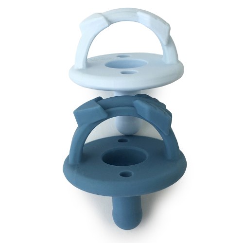 Itzy Ritzy Sweetie Soother Pacifier Set of 2- Silicone with Collapsible Handle & Two Air Holes