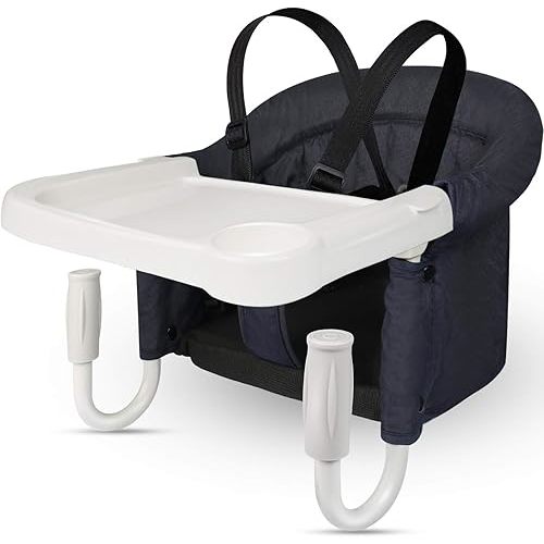 Hook On High Chair with Tray, Fast Table Chair Clip on Table High Chair, High Chair That Attaches to Table Portable Baby Feeding Seat for Baby Toddler Washable for Travel Outside