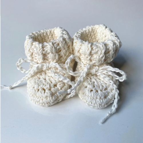 Organic Cotton Tie Baby Booties
