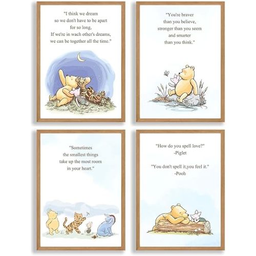 ZsaTuiy Winnie Wall Decor,the Pooh Poster,Nursary Baby Syuff -Winnie Nursery Decor Posters - Pooh Wall Decor, Winnie Baby Shower Decor, Winnie Room Decor,Blue
