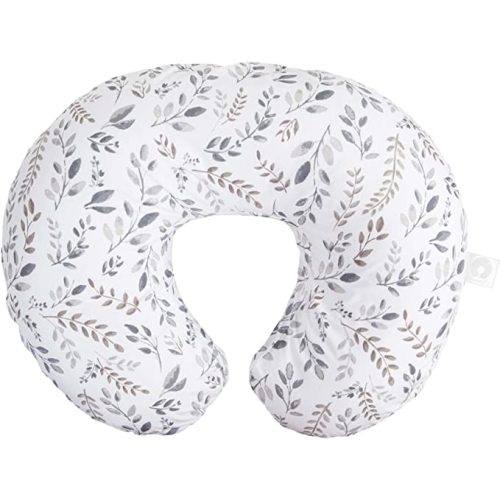 Boppy Nursing Pillow Original Support, Gray Taupe Leaves, Ergonomic Nursing Essentials for Bottle and Breastfeeding, Firm Fiber Fill, with Removable Nursing Pillow Cover, Machine Washable