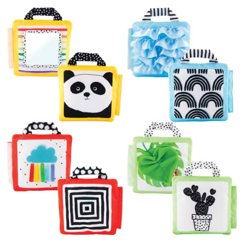 Sassy Reversible Soft Sensory Activity Panels, 4Count, Ages 0+ Months