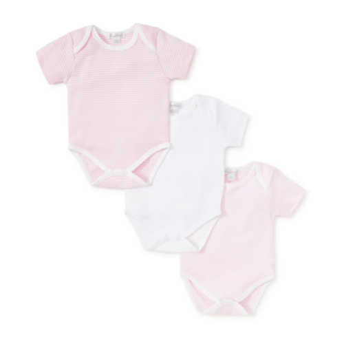 Simple Stripes Pink 3 Pack Bodysuit Set