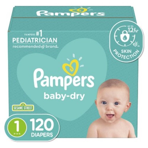 Pampers Baby Dry Diapers Super Pack - Size 1 - 120ct