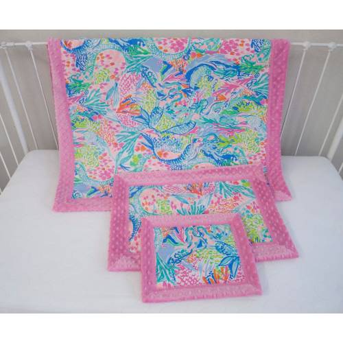 Blanket - Toddler, Baby Blanket - Lap Blanket - Pet Blanket - Throw - Pink Orchids Mermaid Cove, Palm Beach, Elephants, Flamingo, Tropical