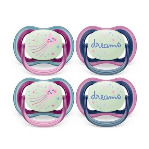 Avent Philips Ultra Air Pacifier 6-18 Months - Falling Star/Dreams Nighttime - 4pk