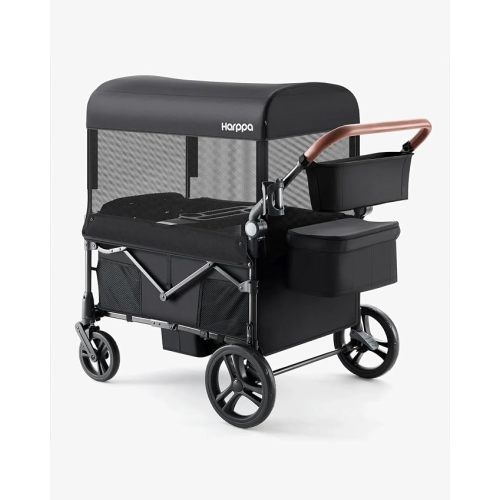 Harppa Remy 4 Seater Wagon Stroller, Foldable with Canopy for 4 Kids