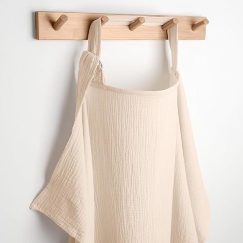 Comfy Cubs Muslin Nursing Cover, Pack of 1, 100% Muslin Breastfeeding Cover - Soft & Breathable Baby Nursing Scarf with Adjustable Neck Strap - Portable, Lightweight & Privacy Coverage - Sand