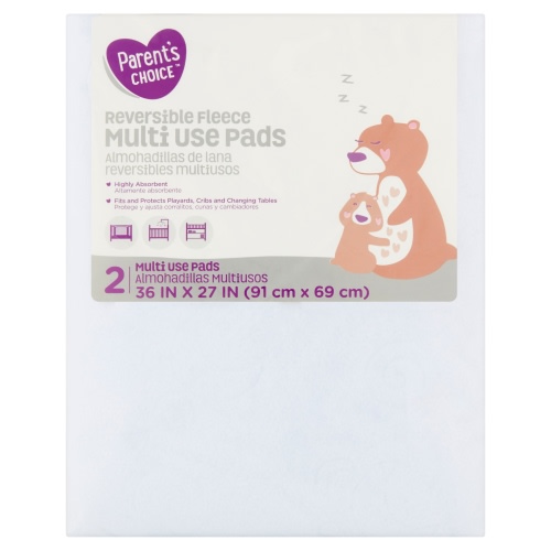 Parent's Choice Reversible Fleece Multi-Use Pads, White, 2 Count