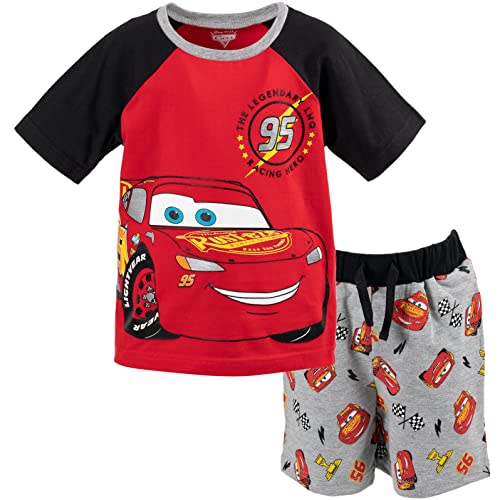 Disney Mickey Mouse Lion King Pixar Cars Pixar Toy Story French Terry T-Shirt and Shorts Outfit Set Toddler to Big Kid