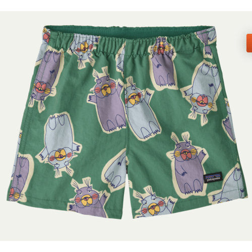 Patagonia Baby Baggies™ Shorts (Marching Around: Heartleaf Green) 6-12m