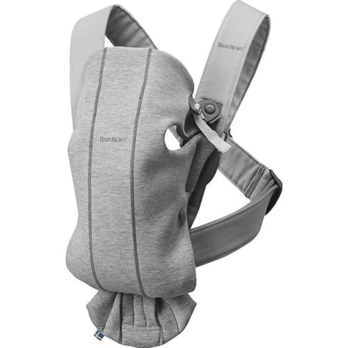 BabyBjörn Baby Carrier Mini, Light Gray, 3D Jersey | Infant Carrier (7-25 lbs), Ergonomic, Easy-to-Use