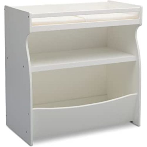 Delta Children 2-in-1 Changing Table and Storage Unit with Changing Pad, Bianca White
