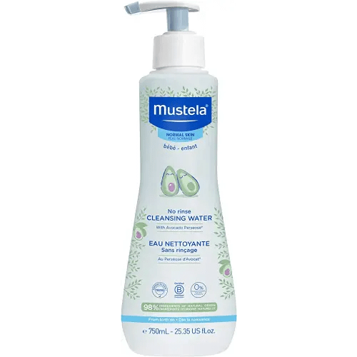 Mustela Baby Cleansing Water - No-Rinse Micellar Water - with Natural Avocado & Aloe Vera - for Baby's Face, Body & Diaper - 1 or 2-Pack - Various Sizes
