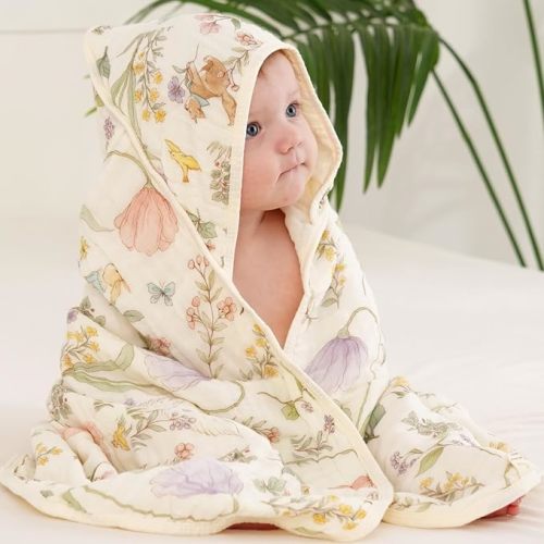 Ultra-Soft Muslin Baby Towel - 32 x 32 Inches, Ideal for Bath & Beach, Suitable for Both Boys & Girls from Newborns to Toddlers