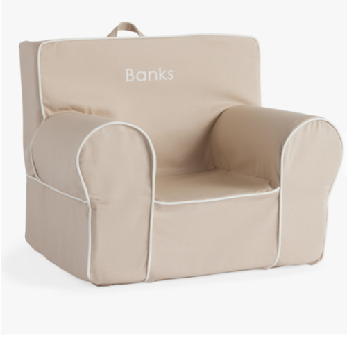 Anywhere Chair®, Twill with White Piping | Pottery Barn Kids