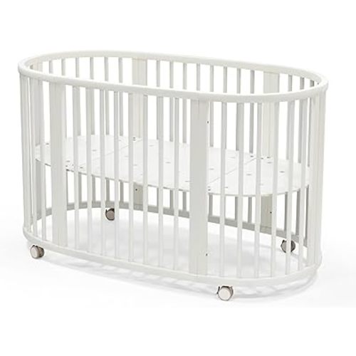 Stokke Sleepi Bed V3, White - Suitable for Ages 0-5 Years Old - Adjustable, Stylish & Flexible - Sturdy Beech Wood Frame