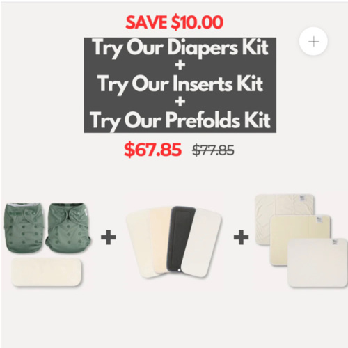 Diaper Trial Kit PLUS Insert Kit & Prefold Kit