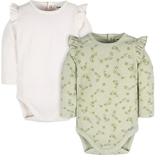Gerber Baby-Girls 2-Pack Long Ruffle Sleeve Onesies